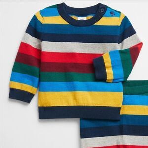 BABY Stripe Sweater Outfit Set size 6-12 months in crazy stripes